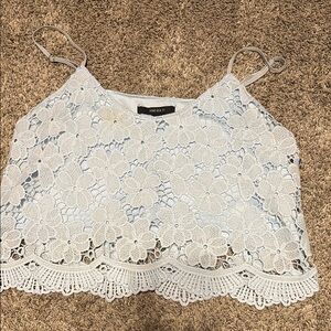 Chic White Lace Crop Top